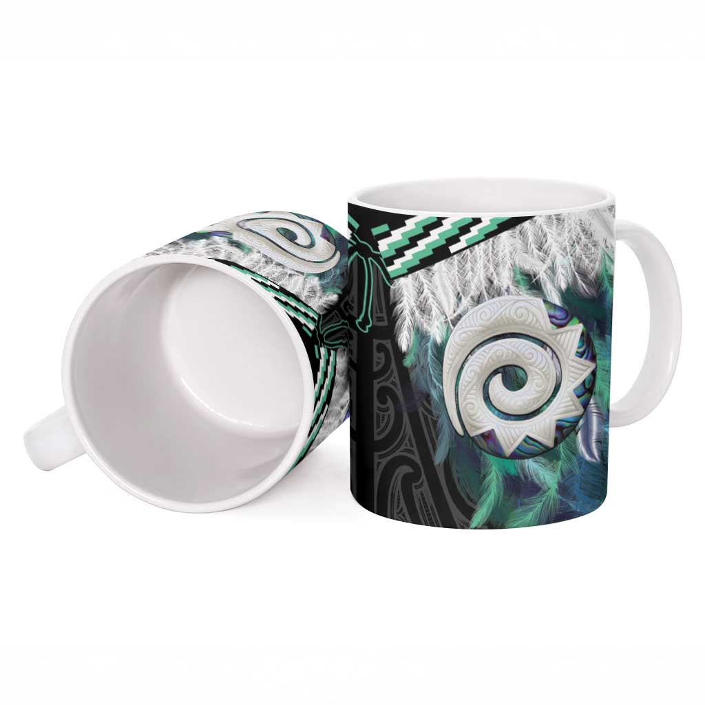 Aotearoa Korowai Motif Ceramic Mug Maori Koru Poutama - Aussie Hoodie