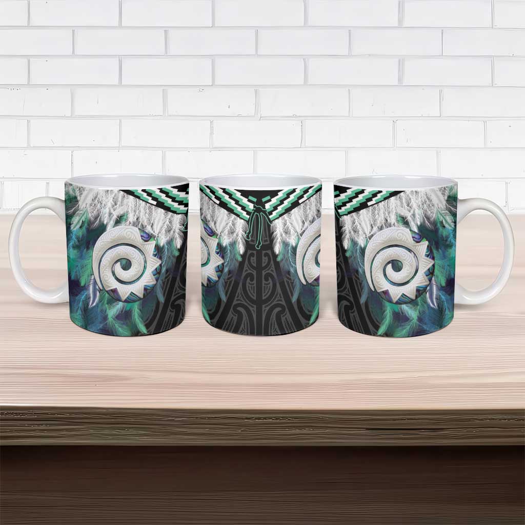 Aotearoa Korowai Motif Ceramic Mug Maori Koru Poutama - Aussie Hoodie