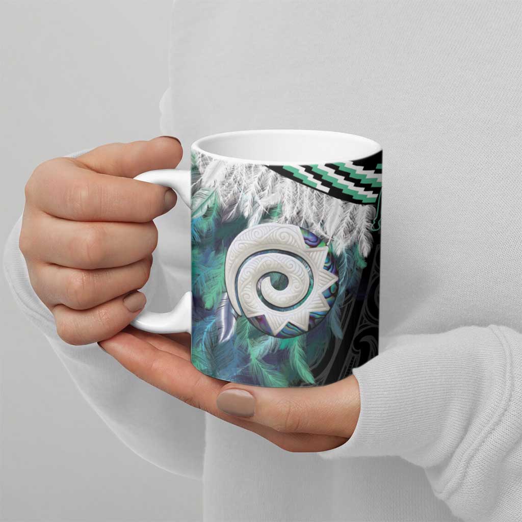 Aotearoa Korowai Motif Ceramic Mug Maori Koru Poutama - Aussie Hoodie