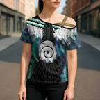 Aotearoa Korowai Motif Cross Shoulder Shirt Maori Koru Poutama - Aussie Hoodie