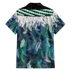 Aotearoa Korowai Motif Family Matching Off Shoulder Maxi Dress and Hawaiian Shirt Maori Koru Poutama