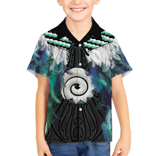 Aotearoa Korowai Motif Family Matching Puletasi and Hawaiian Shirt Maori Koru Poutama