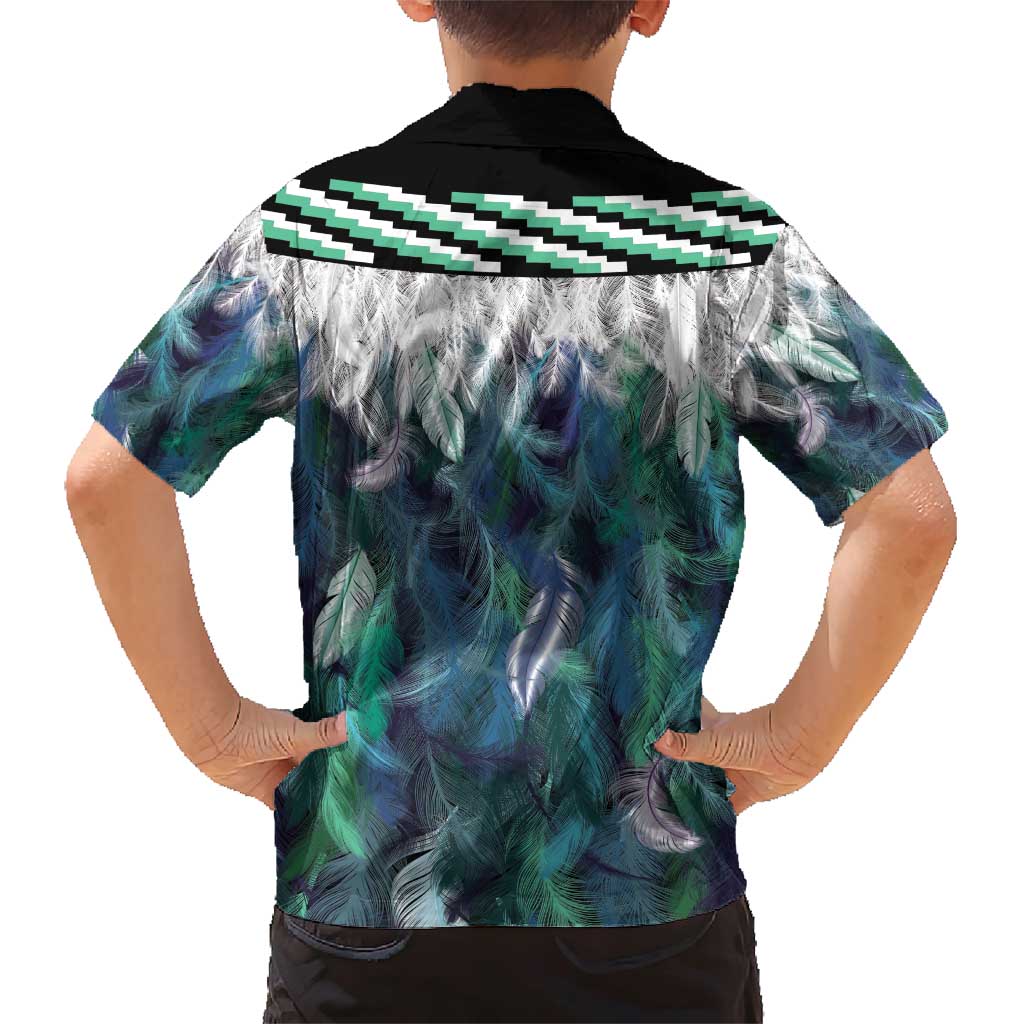 Aotearoa Korowai Motif Family Matching Short Sleeve Bodycon Dress and Hawaiian Shirt Maori Koru Poutama