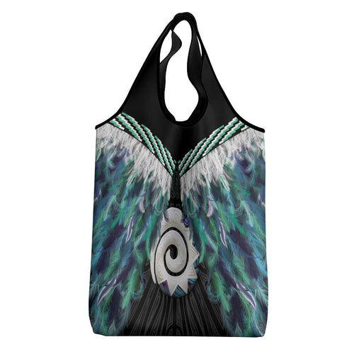 Aotearoa Korowai Motif Grocery Bag Maori Koru Poutama