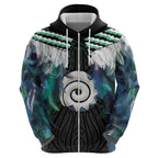 Aotearoa Korowai Motif Hoodie Maori Koru Poutama