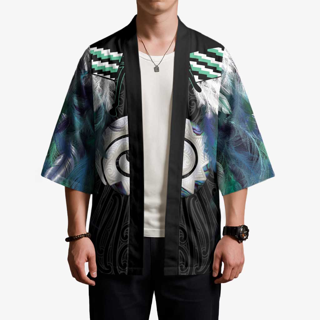 Aotearoa Korowai Motif Kimono Maori Koru Poutama - Aussie Hoodie
