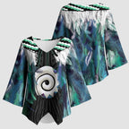 Aotearoa Korowai Motif Kimono Sleeve Blouse Maori Koru Poutama - Aussie Hoodie