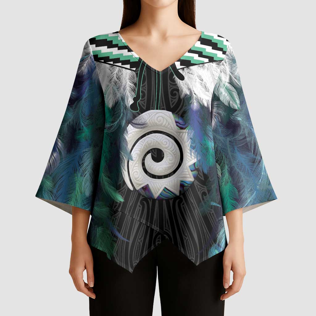Aotearoa Korowai Motif Kimono Sleeve Blouse Maori Koru Poutama - Aussie Hoodie