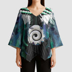Aotearoa Korowai Motif Kimono Sleeve Blouse Maori Koru Poutama - Aussie Hoodie