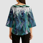 Aotearoa Korowai Motif Kimono Sleeve Blouse Maori Koru Poutama - Aussie Hoodie