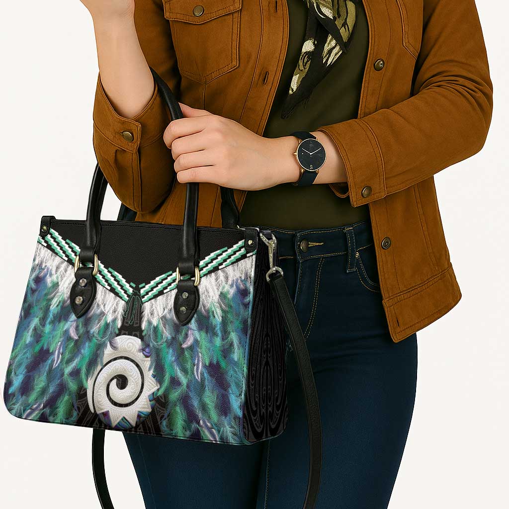 Aotearoa Korowai Motif Leather Bag Maori Koru Poutama - Aussie Hoodie