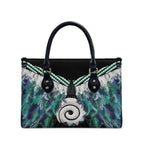 Aotearoa Korowai Motif Leather Bag Maori Koru Poutama - Aussie Hoodie