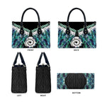 Aotearoa Korowai Motif Leather Bag Maori Koru Poutama - Aussie Hoodie
