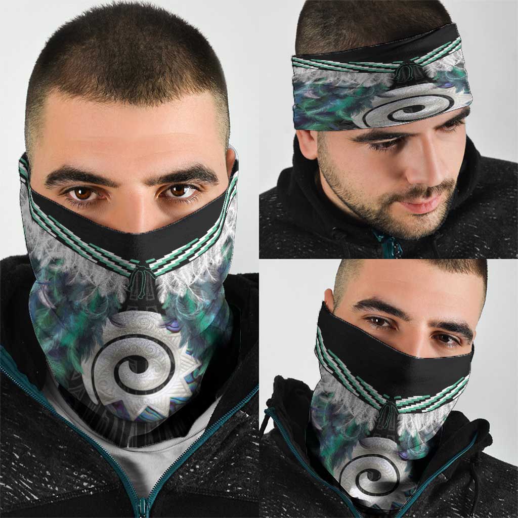 Aotearoa Korowai Motif Neck Gaiter Maori Koru Poutama - Aussie Hoodie