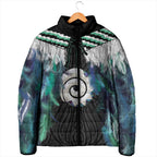 Aotearoa Korowai Motif Padded Jacket Maori Koru Poutama - Aussie Hoodie