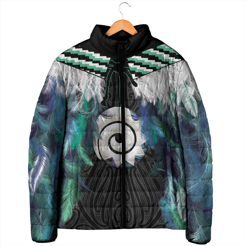 Aotearoa Korowai Motif Padded Jacket Maori Koru Poutama - Aussie Hoodie