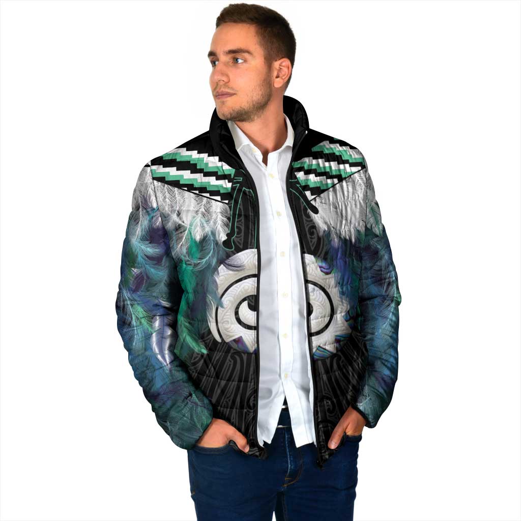 Aotearoa Korowai Motif Padded Jacket Maori Koru Poutama - Aussie Hoodie