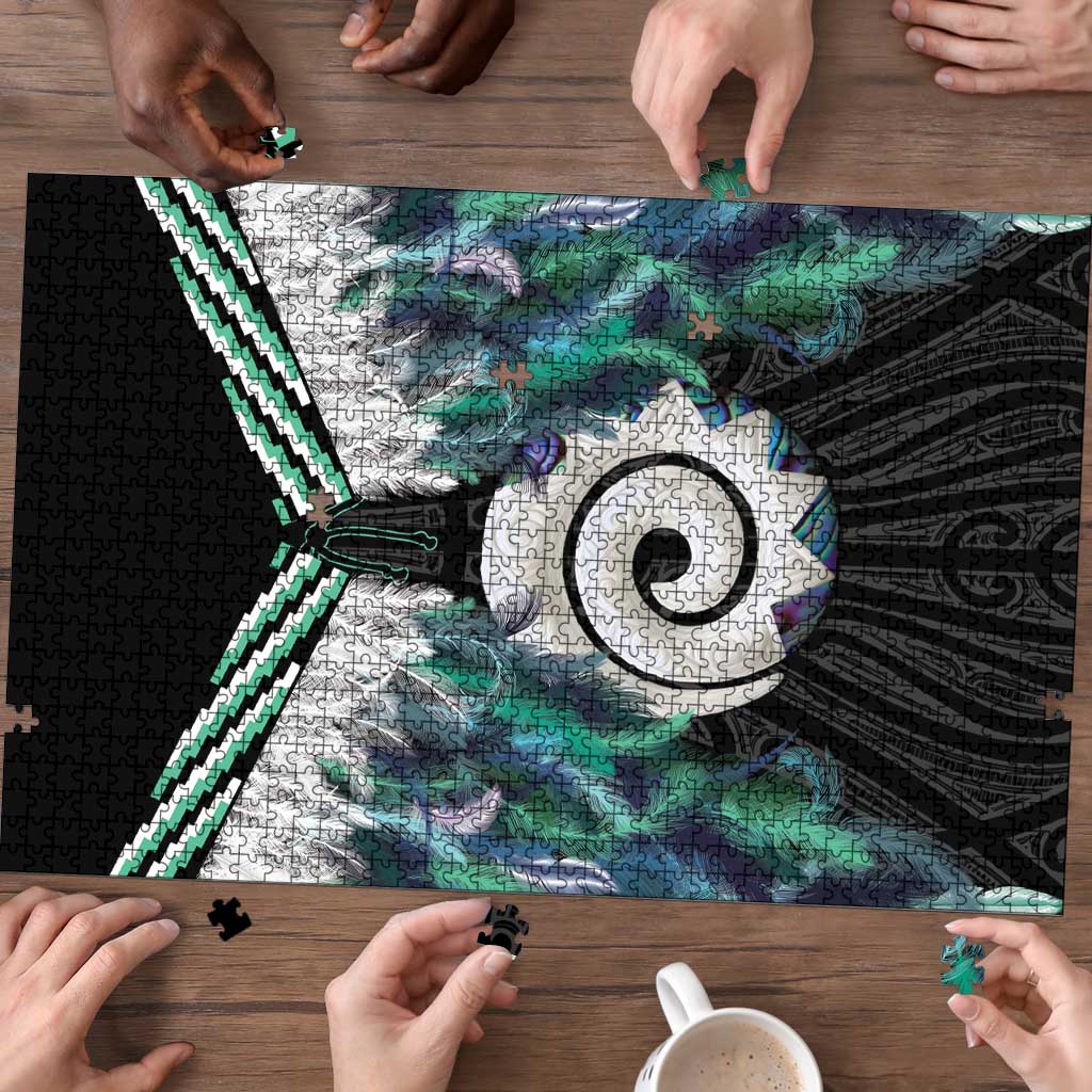 Aotearoa Korowai Motif Puzzle Maori Koru Poutama - Aussie Hoodie