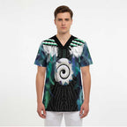 Aotearoa Korowai Motif Scrub Top Maori Koru Poutama - Aussie Hoodie