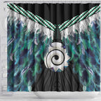 Aotearoa Korowai Motif Shower Curtain Maori Koru Poutama