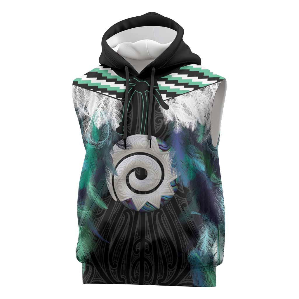 Aotearoa Korowai Motif Sleeveless Hoodie Maori Koru Poutama - Aussie Hoodie