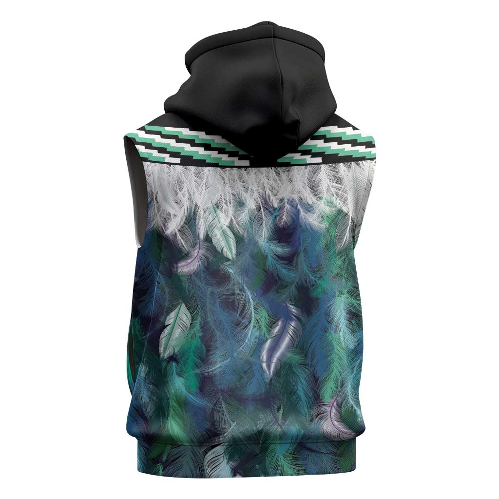 Aotearoa Korowai Motif Sleeveless Hoodie Maori Koru Poutama - Aussie Hoodie