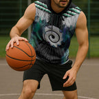 Aotearoa Korowai Motif Sleeveless Hoodie Maori Koru Poutama - Aussie Hoodie