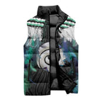 Aotearoa Korowai Motif Sleeveless Puffer Jacket Maori Koru Poutama - Aussie Hoodie