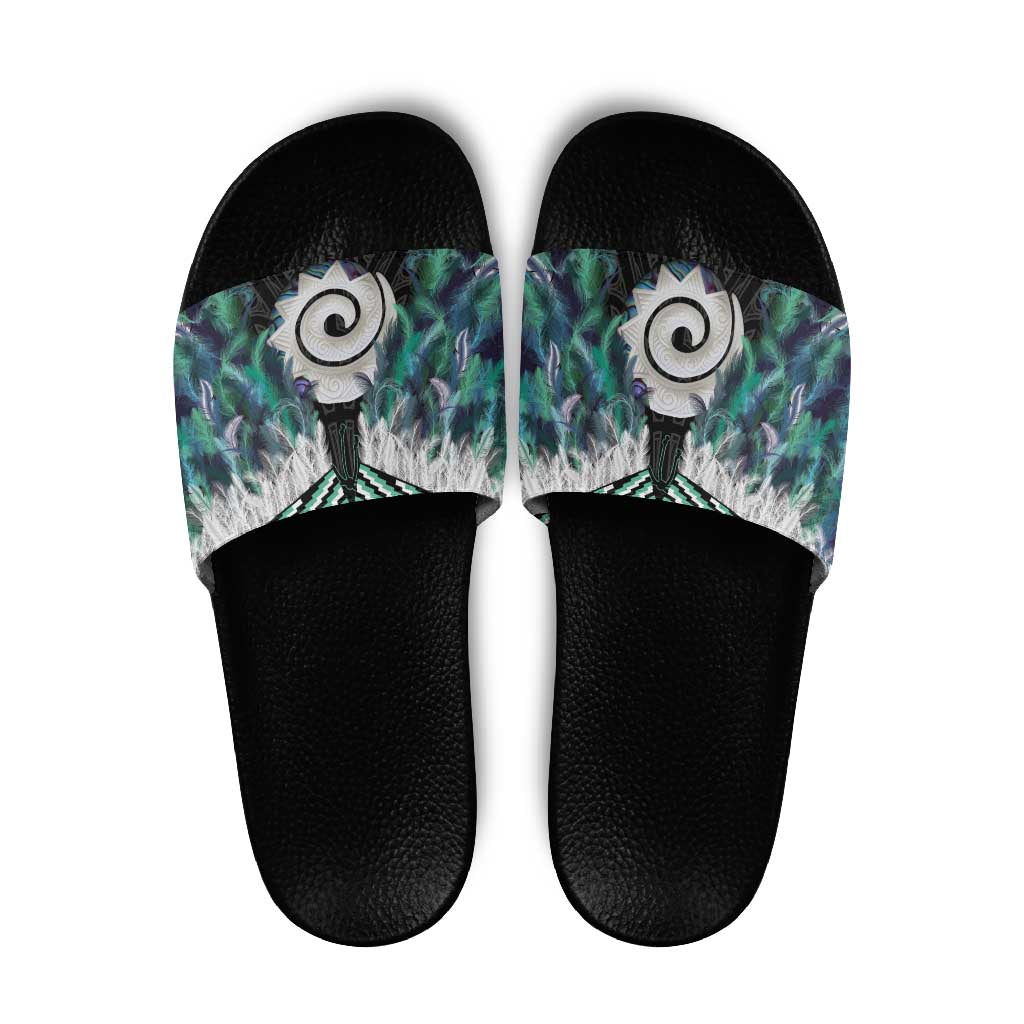 Aotearoa Korowai Motif Slide Sandals Maori Koru Poutama - Aussie Hoodie
