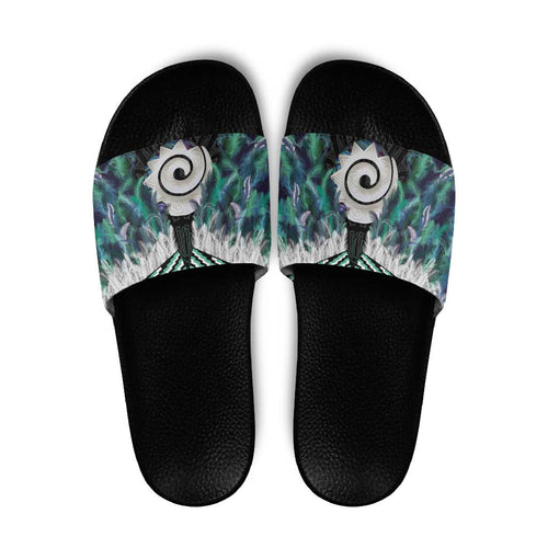 Aotearoa Korowai Motif Slide Sandals Maori Koru Poutama - Aussie Hoodie