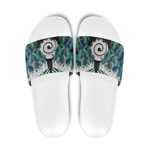 Aotearoa Korowai Motif Slide Sandals Maori Koru Poutama - Aussie Hoodie