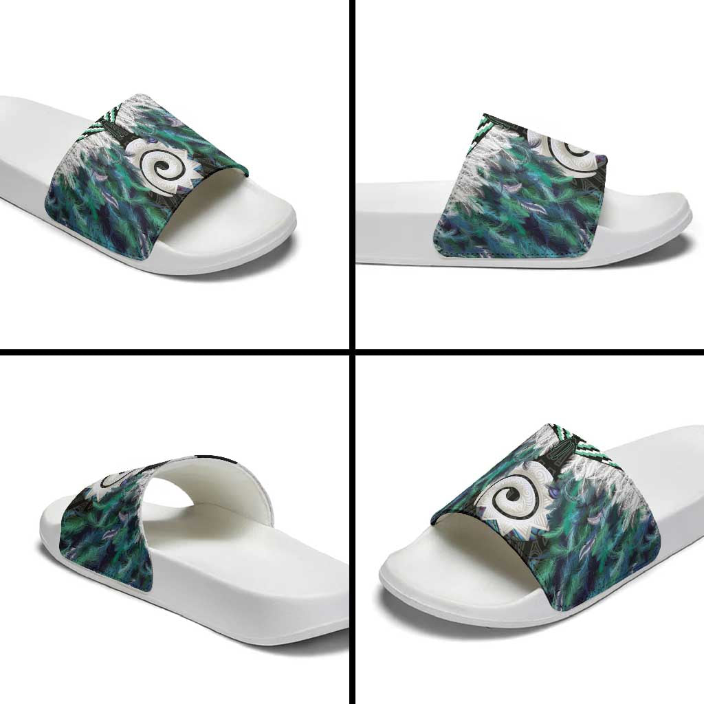 Aotearoa Korowai Motif Slide Sandals Maori Koru Poutama - Aussie Hoodie