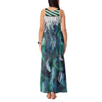 Aotearoa Korowai Motif Tank Maxi Dress Maori Koru Poutama