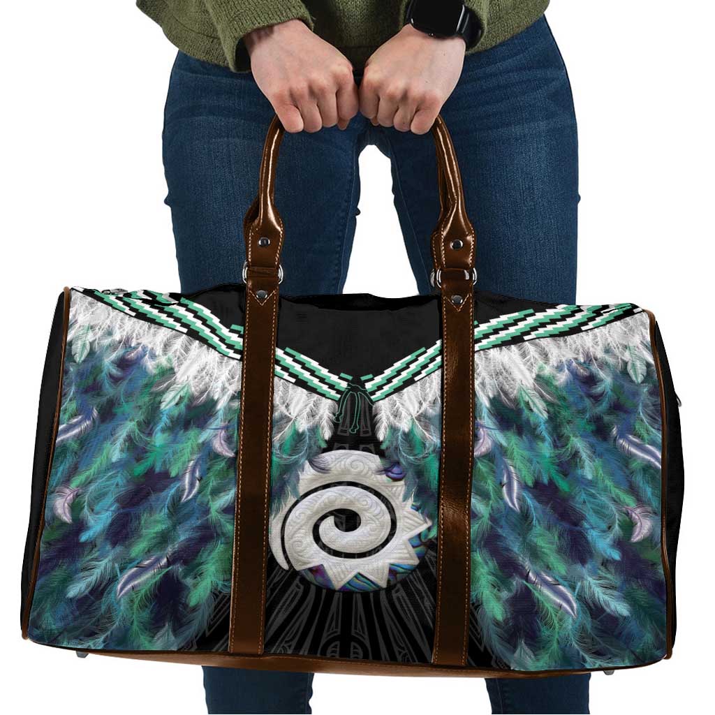 Aotearoa Korowai Motif Travel Bag Maori Koru Poutama - Aussie Hoodie