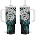 Aotearoa Korowai Motif Tumbler With Handle Maori Koru Poutama