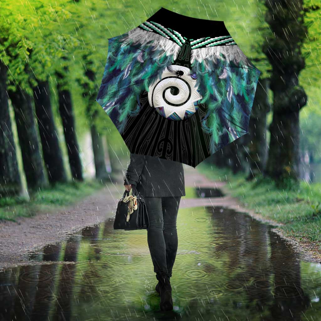Aotearoa Korowai Motif Umbrella Maori Koru Poutama - Aussie Hoodie