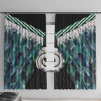 Aotearoa Korowai Motif Window Curtain Maori Koru Poutama