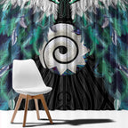 Aotearoa Korowai Motif Window Curtain Maori Koru Poutama