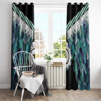 Aotearoa Korowai Motif Window Curtain Maori Koru Poutama