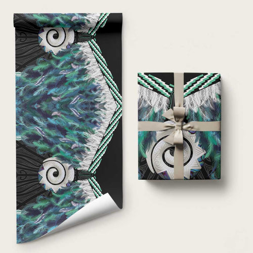 Aotearoa Korowai Motif Wrapping Paper Maori Koru Poutama - Aussie Hoodie