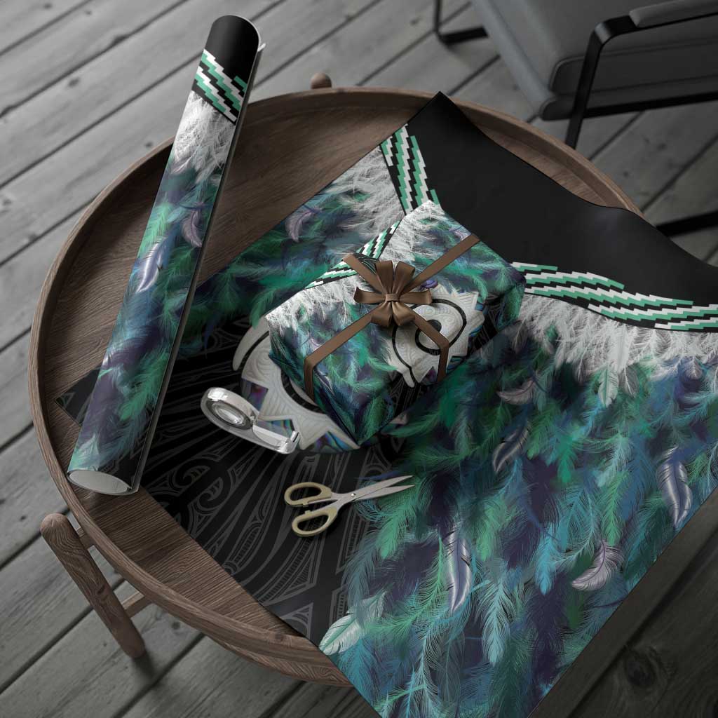 Aotearoa Korowai Motif Wrapping Paper Maori Koru Poutama - Aussie Hoodie