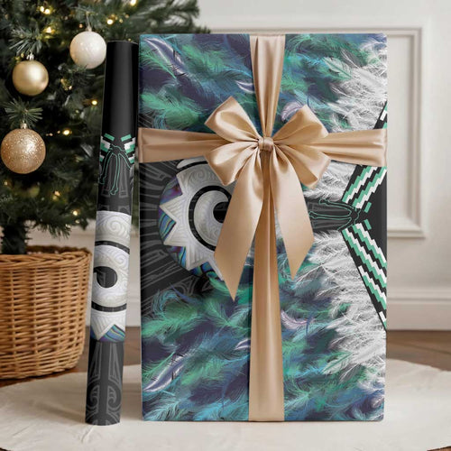 Aotearoa Korowai Motif Wrapping Paper Maori Koru Poutama - Aussie Hoodie