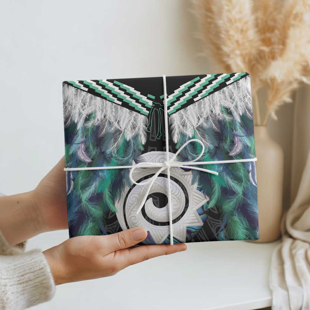 Aotearoa Korowai Motif Wrapping Paper Maori Koru Poutama - Aussie Hoodie
