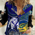 Personalised Bulldogs Mix Parramatta Eels Rugby Women Casual Shirt Aboriginal Version LT14