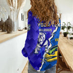 Personalised Bulldogs Mix Parramatta Eels Rugby Women Casual Shirt Sporty Version LT14