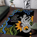 Australia Autism Awareness Area Rug Brave Strong Aussie Lizard Aboriginal Art