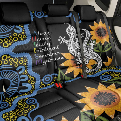 Australia Autism Awareness Back Car Seat Cover Brave Strong Aussie Lizard Aboriginal Art