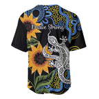 Australia Autism Awareness Baseball Jersey Brave Strong Aussie Lizard Aboriginal Art
