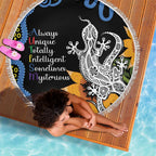 Australia Autism Awareness Beach Blanket Brave Strong Aussie Lizard Aboriginal Art