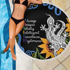 Australia Autism Awareness Beach Blanket Brave Strong Aussie Lizard Aboriginal Art